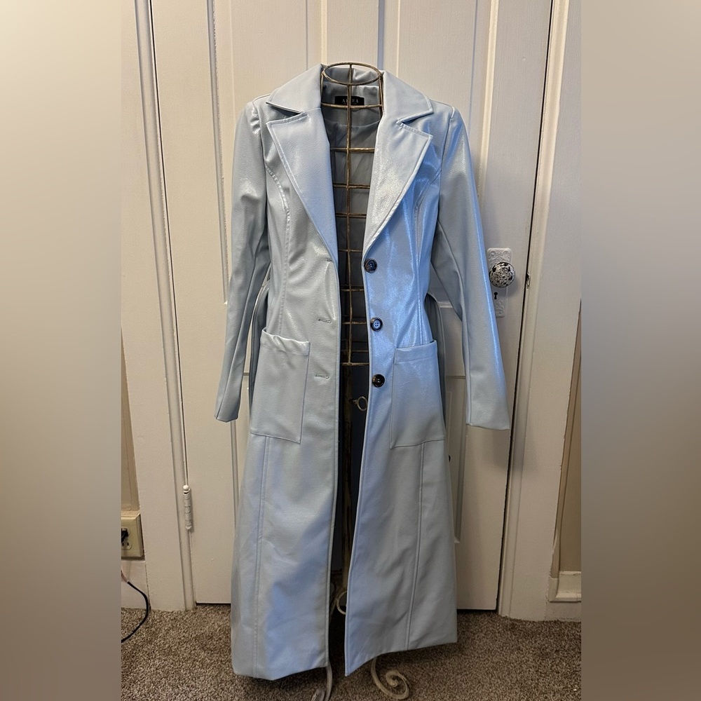 Akira Light Blue Trench Coat. Size M. Worn Once.